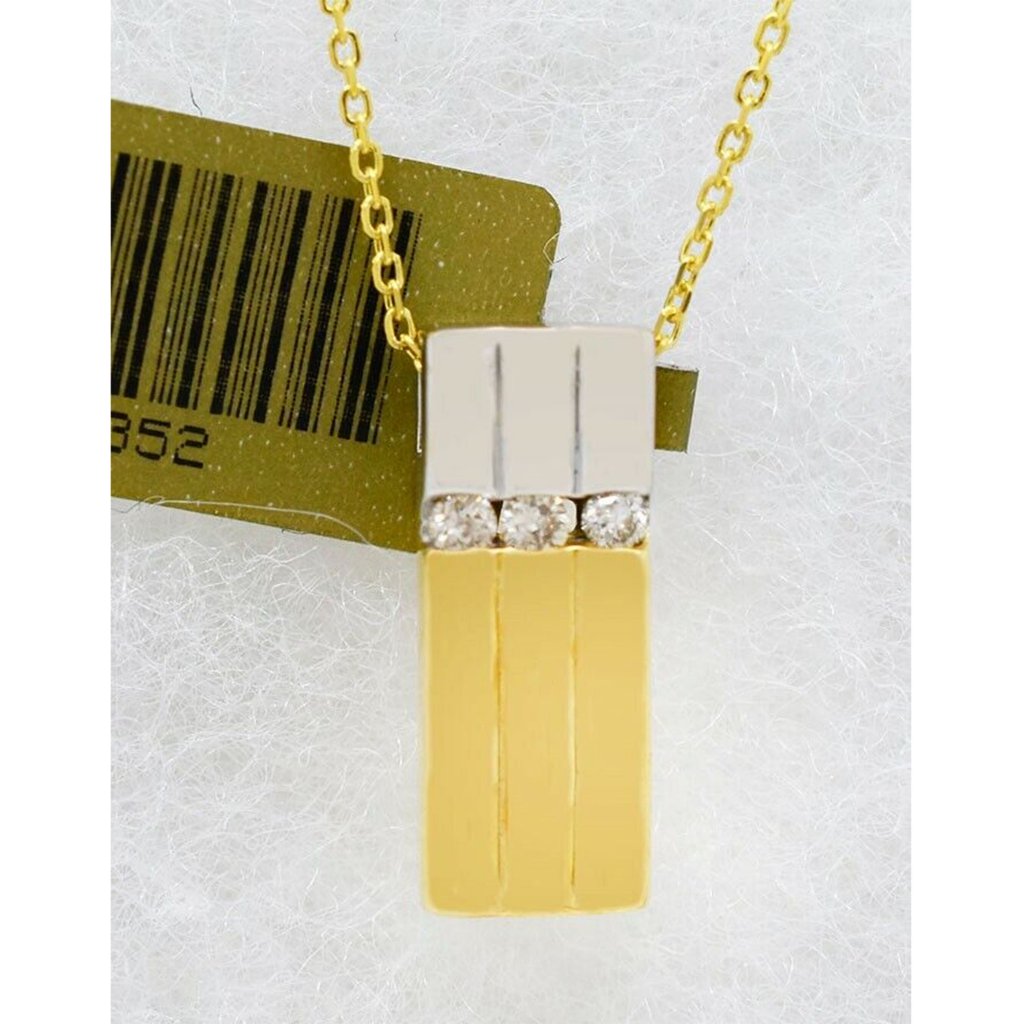 Genuine Diamond Pendant 14k Yellow & White Gold